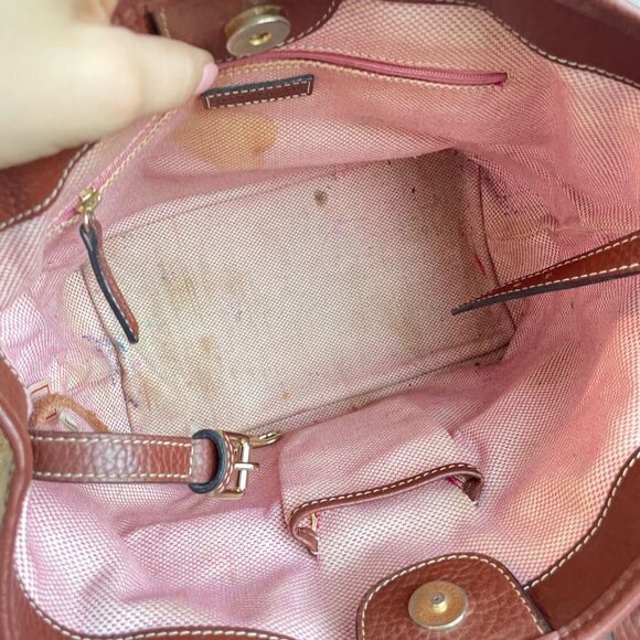DOONEY & BOURKE Tan Signature Monogram Tote Shoulder Bag - Picture 10 of 12